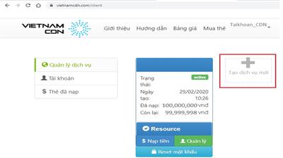 Hướng dẫn thanh toán và tạo tài khoản dịch vụ