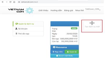 Hướng dẫn thanh toán và tạo tài khoản dịch vụ