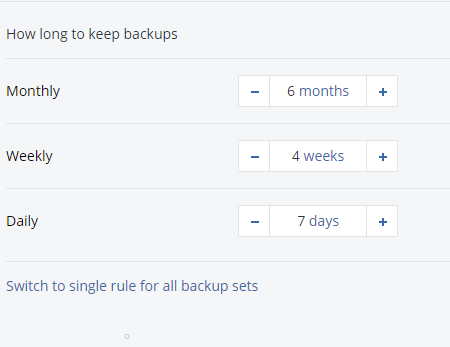 Thiết lập chế độ Backup