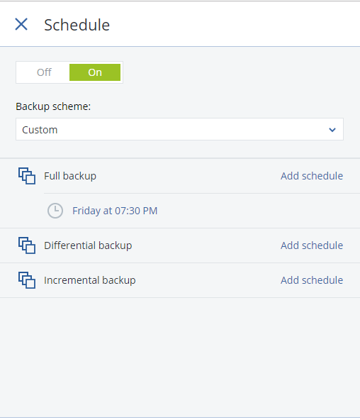 Thiết lập chế độ Backup