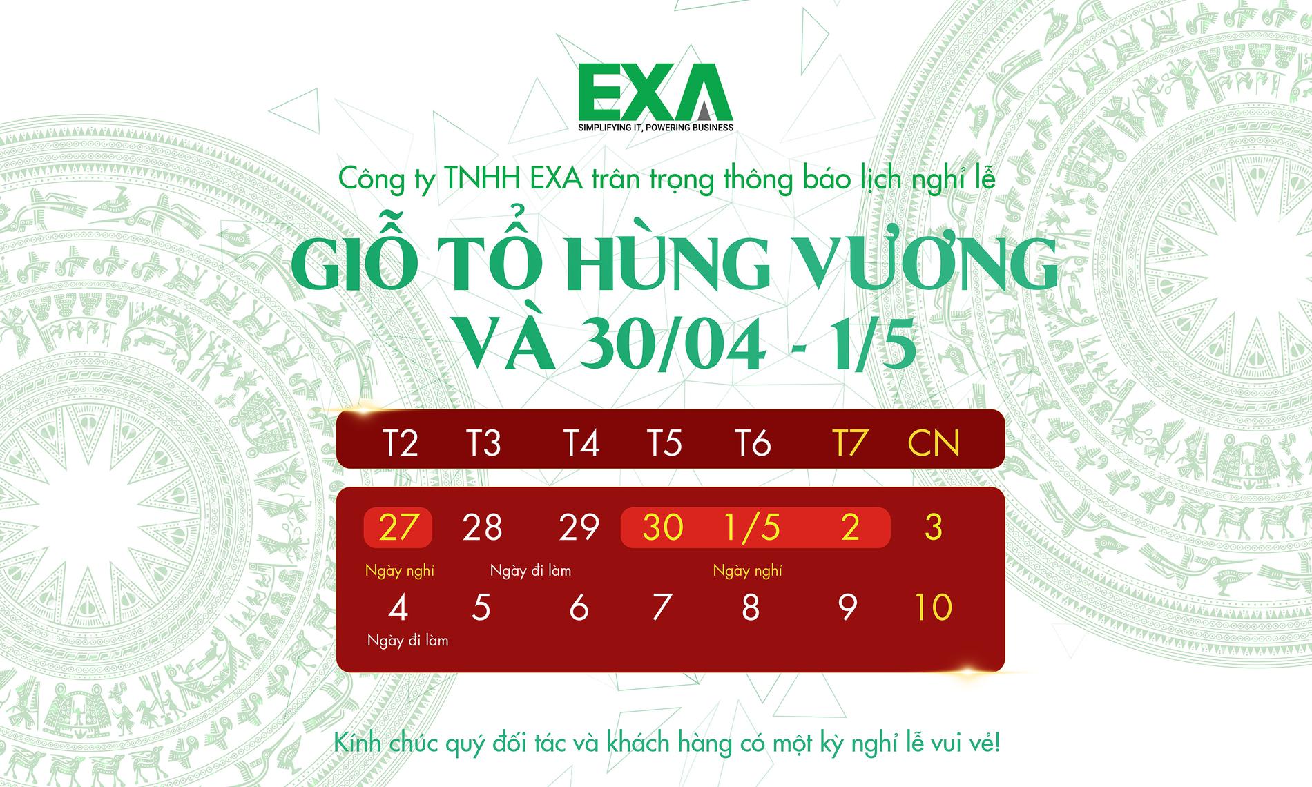 Thông báo nghỉ lễ Giỗ Tổ Hùng THÔNG BÁO LỊCH NGHỈ LỄ GIỖ TỔ HÙNG VƯƠNG VÀ 30/04-1/5 Vương và 30/4-1/5